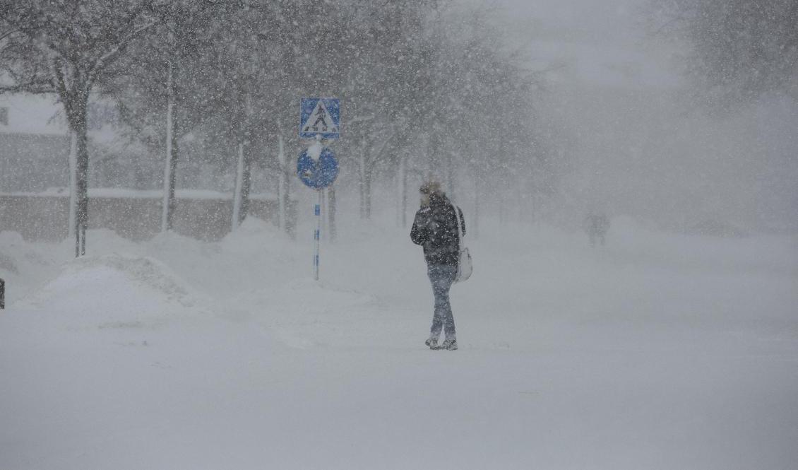 Kraftigt snöfall in över Sydsverige